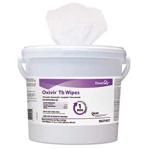 Oxivir TB Disinfectant Wipes, 7 x 6, White, 160/Canister, 12 Canisters/Carton Oxivir TB Disinfectant Wipes, 7 x 6, White, 160/Canister, 12 Canisters/Carton
