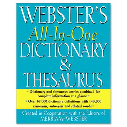 Merriam Webster AllInOne Dictionary/Thesaurus, Hardcover, 768 Pages