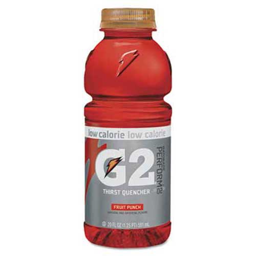 G2 Perform 02 Low-Calorie Thirst Quencher, Fruit Punch, 20 oz Bottle, 24/Carton G2 Perform 02 Low-Calorie Thirst Quencher, Fruit Punch, 20 oz Bottle, 24/Carton
