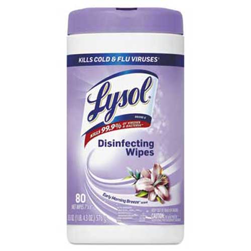 Disinfecting Wipes, Early Morning Breeze, 7 x 8, 80/Canister, Sold as 1 Each