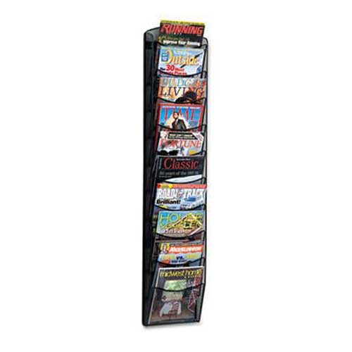 Safco Onyx Mesh Literature Rack, Ten Compartments, 10-1/4w x 3-1/2d x ...