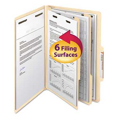 Smead Manila Classification Folders with 2/5 Right Tab, Legal, Six