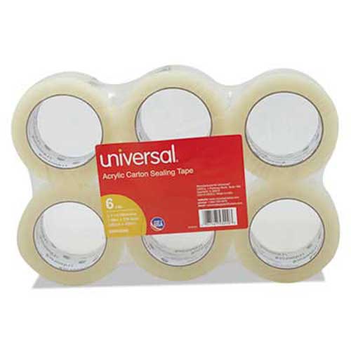 Universal One General-Purpose Acrylic Box Sealing Tape, 48mm x 100m, 3 ...