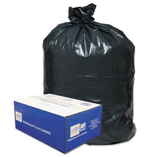 Classic Black 56 Gallon 0.9 Mil 2-ply Low-density Can Liners, 43 X 47 Inch -- 100 Per Case