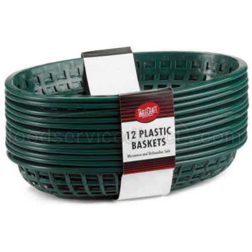 Tablecraft 9.375 Inch High Density Polyethylene Yellow Classic Oval Basket, 12 Count -- 3 Per Case