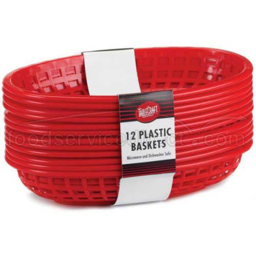 Tablecraft 11.75 Inch Plastic Jumbo Oval Black Platter Basket, 12 Count -- 3 Per Case
