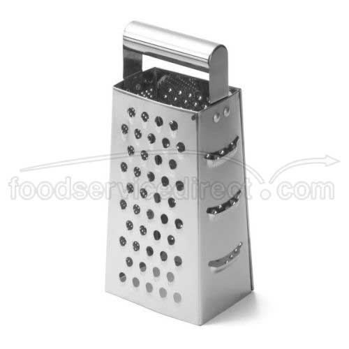 Tablecraft Stainless Steel Tapered Box Grater With Rolled Handle, 4.375 X 3.375 X 9.5 Inch