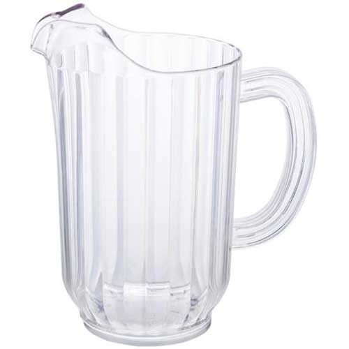 Winco Clear Polycarbonate Single Spout Water Pitcher, 48 Ounce Capacity -- 12 Per Case