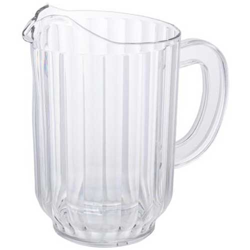 Winco Clear Polycarbonate Single Spout Water Pitcher, 60 Ounce Capacity -- 12 Per Case