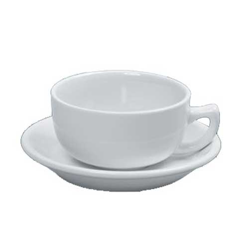 Yanco Abco Porcelain Round Rolled Edge Super White Saucer For Ac 56, 6 7/8 Inch Diameter -- 36 Per Case