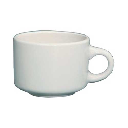 Yanco Recovery Ceramic American White Round Rolled Edge Stackable Cup, 7 Ounce -- 36 Per Case
