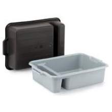 Vollrath Black Heavy Duty Two Compartment Dish Box, 23 X 17 1/2 X 6 Inch -- 6 Per Case