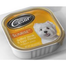 Cesar Sunrise Canine Cuisine Grilled Steak And Eggs Flavor In Meaty Juices Dog Food, 3.5 Ounce -- 24 Per Case