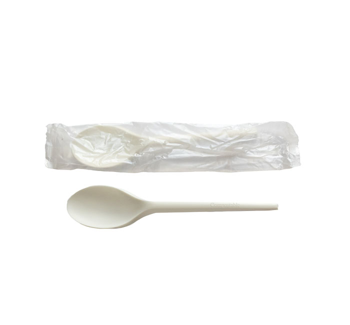 Kitch 24/7 Compostable Individual Wrap White Spoons -- 1000 Per Case