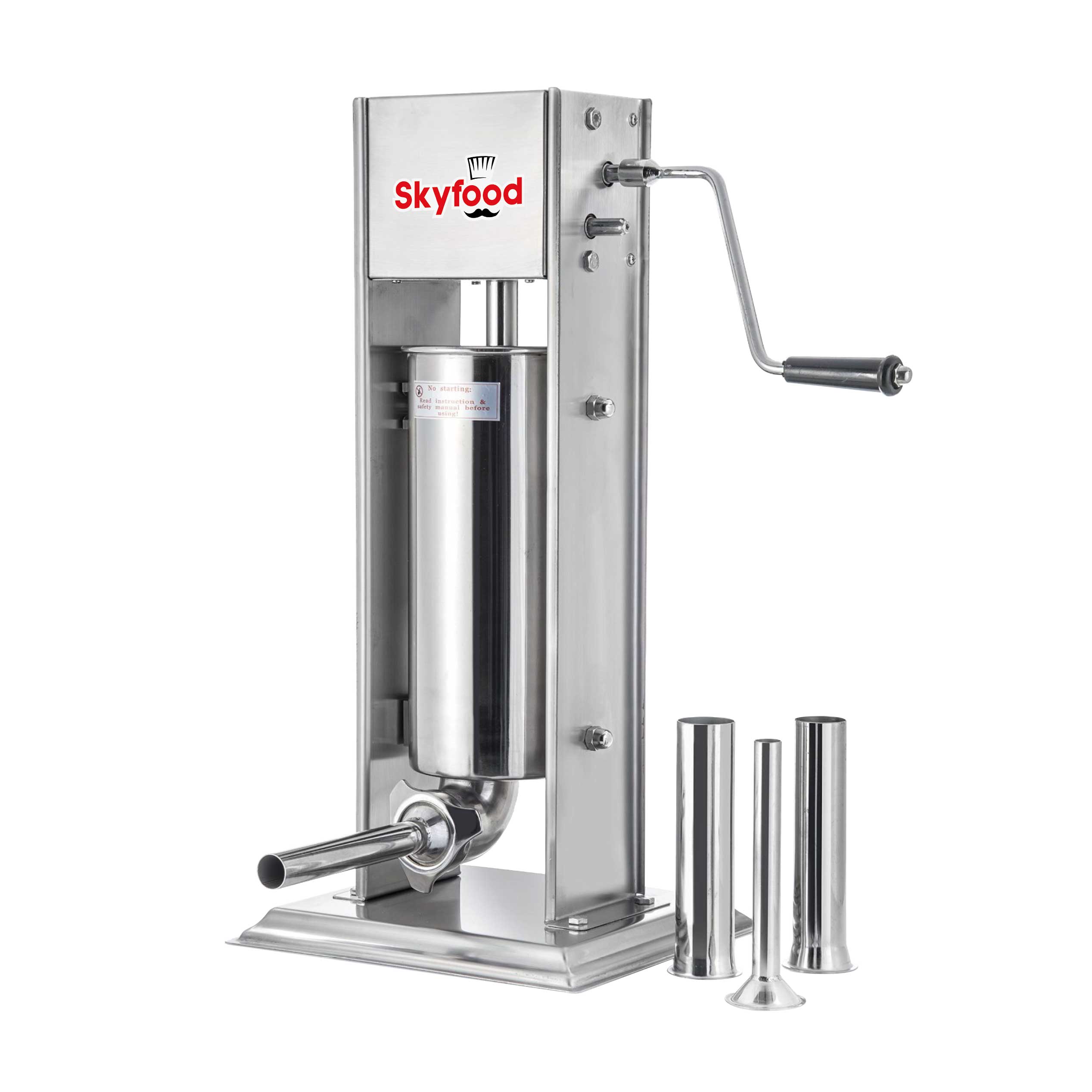 Skyfood Stainless Steel Manual Sausage Stuffer, 15 Pound
