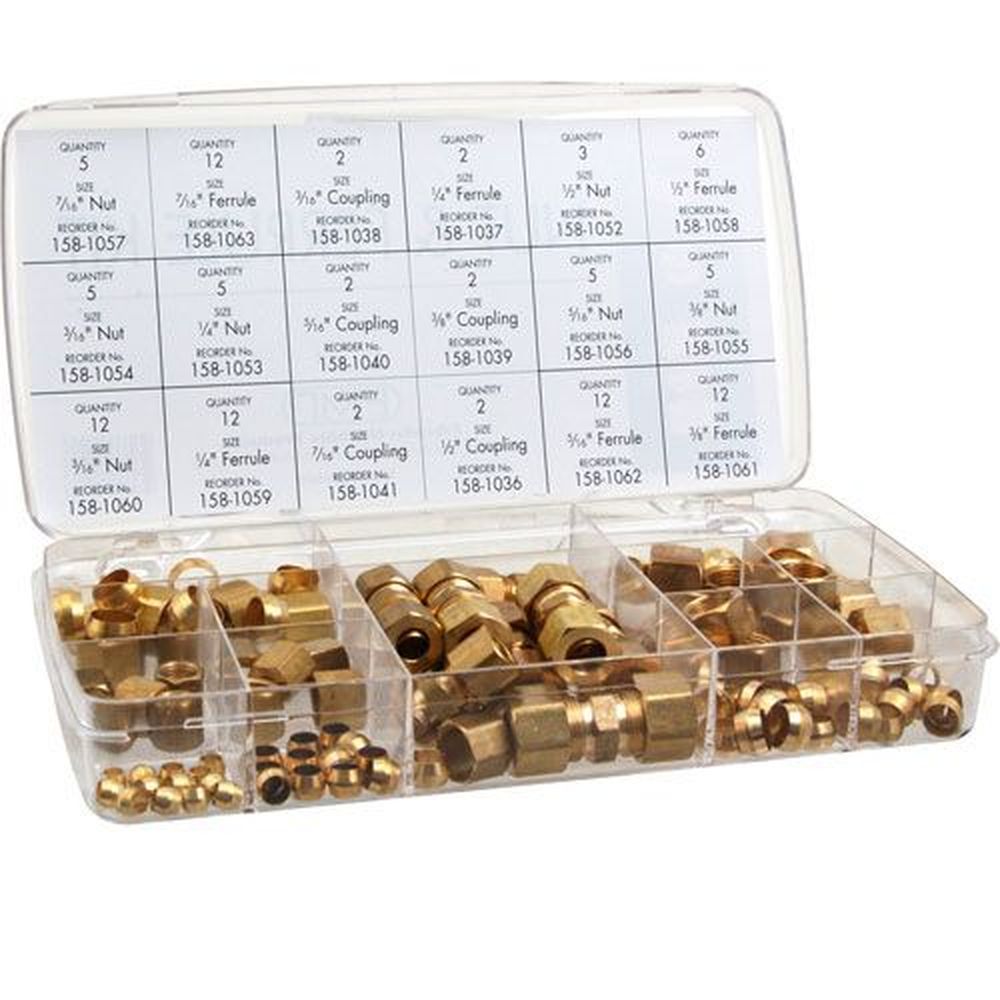 Allpoints All1581003 Brass Compression Nut And Ferrule Kit
