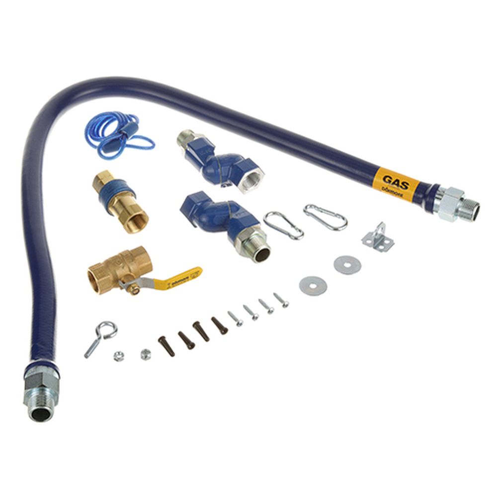 Dormont Dor1675kit2s48 Blue Hose Gas Hose Connector Kit, 3/4 X 48 Inch