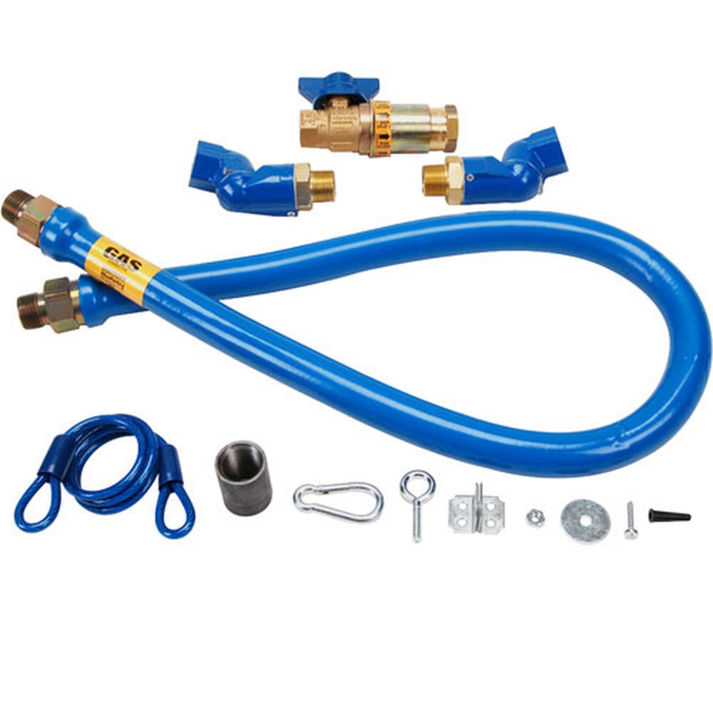 Dormont Dor1675kitcf2s48 Blue Hose Swivel Max Gas Hose Connector Kit, 3/4 X 48 Inch