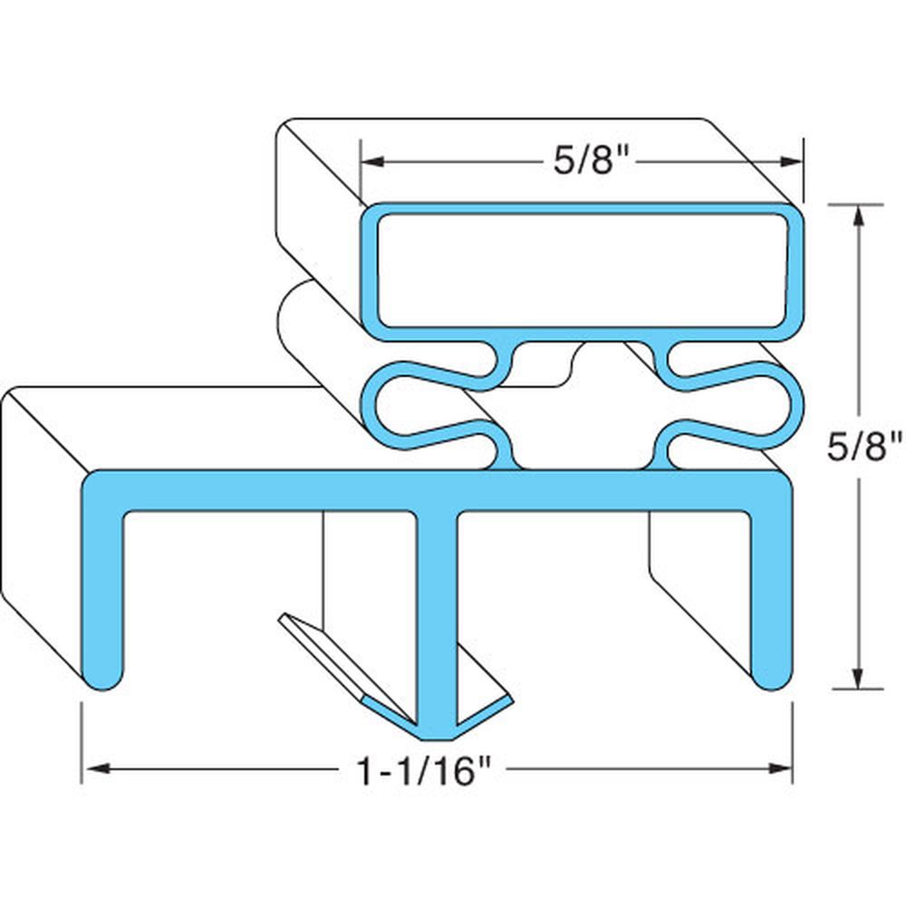 Norlake Nor37453 Left Hinged Door Gasket, 27 3/4 Inch X 78 1/2 Inch