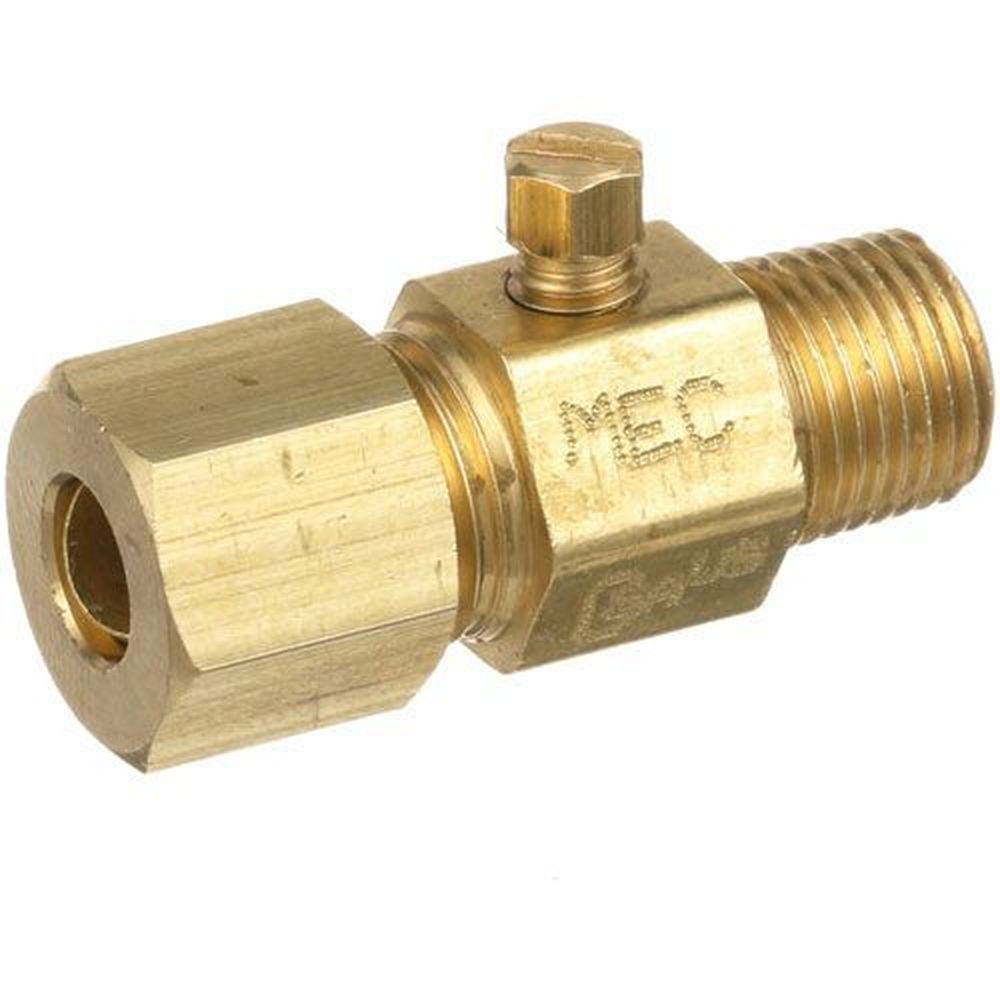 Vulcan Hart Straight Pilot Adjustment Valve For Vulcan Hart Part Number 00-844516-00014, 1/8 Inch Mpt X 1/4 Inch Cct