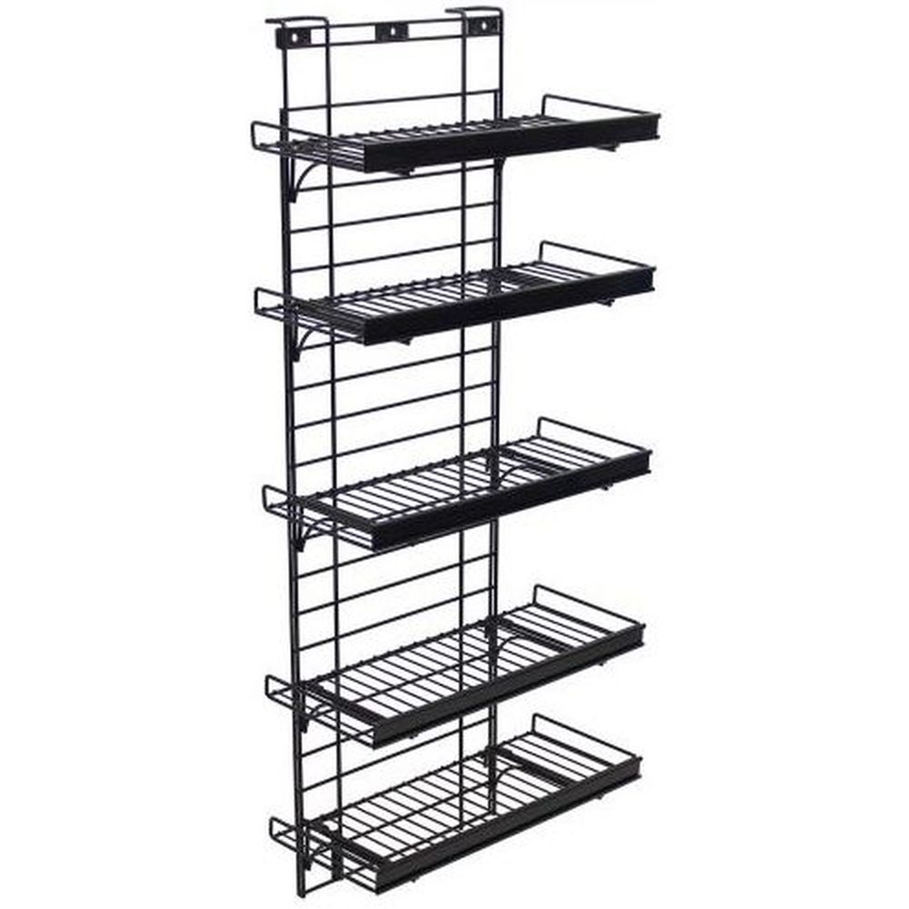 Mobile Merchandisers Black 5-Shelf Magnettach Display with Price Channels, 20 1/2 x 46 x 9 3/4 inch