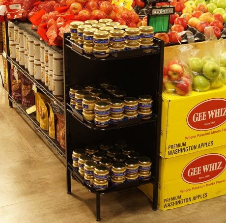 Mobile Merchandisers 3 Shelf Adjustable Corner Shelf Unit