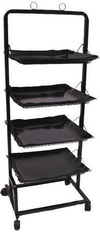 Mobile Merchandisers Black 4 Shelf Produce Display with Liners