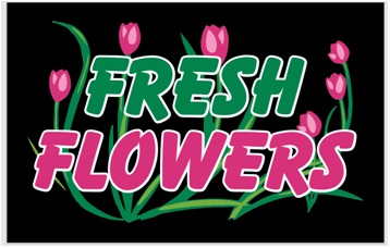 Mobile Merchandisers Fresh Flowers Sign Card Only, 7 x 11 x 0.25 inch