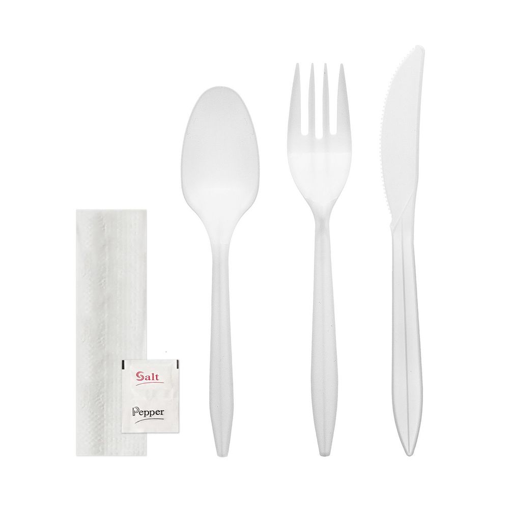 Northwest Enterprises Party Essentials White Polypropylene 6 Piece Cutlery Set -- 1000 Per Case