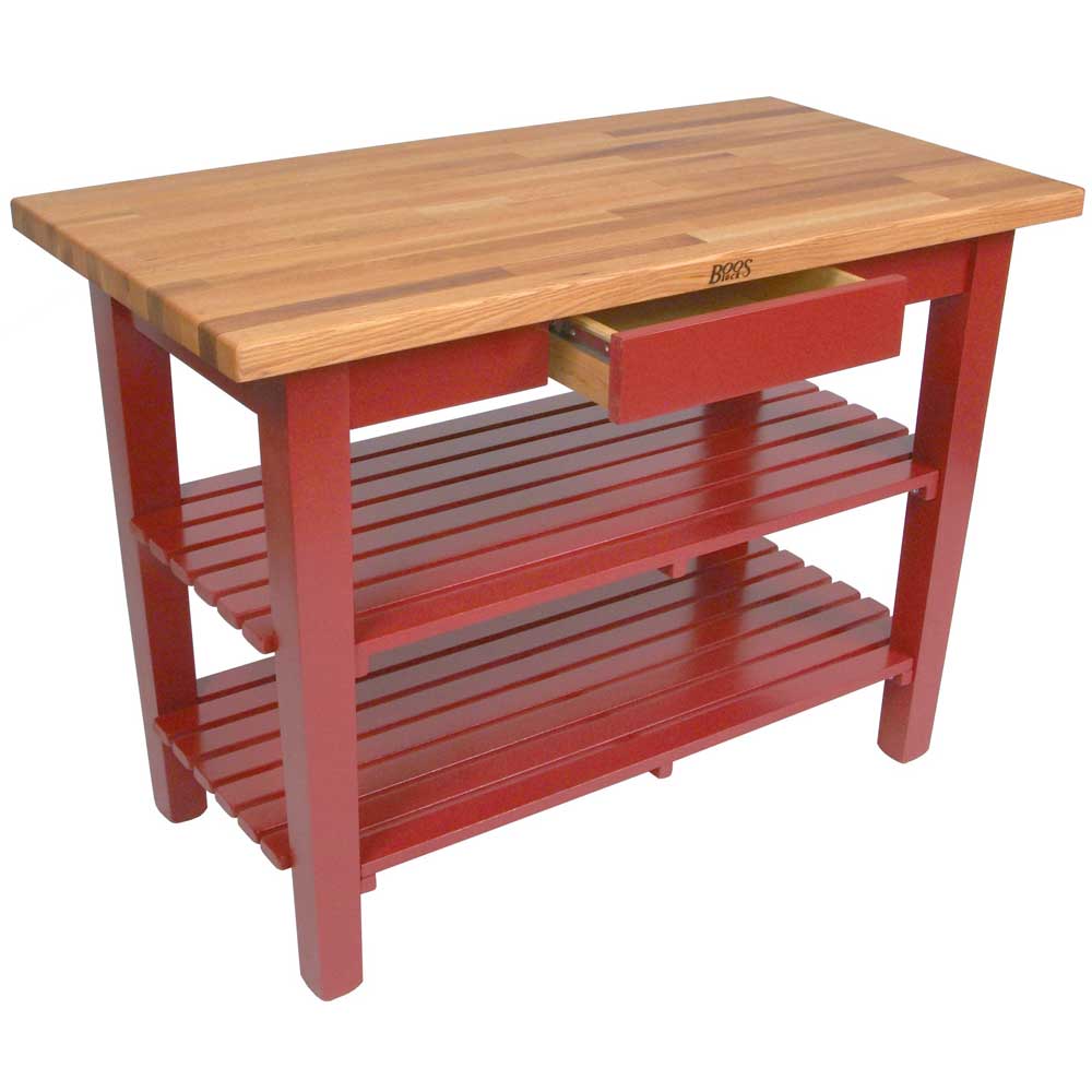 John Boos Warm Cherry Stain Base Cream Finish Red Oak Finger Jointed