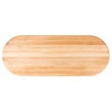 John Boos Tuff Var Finish Hard Maple Oval Butcher Block Top, 60 X 42 X 1.5 Inch