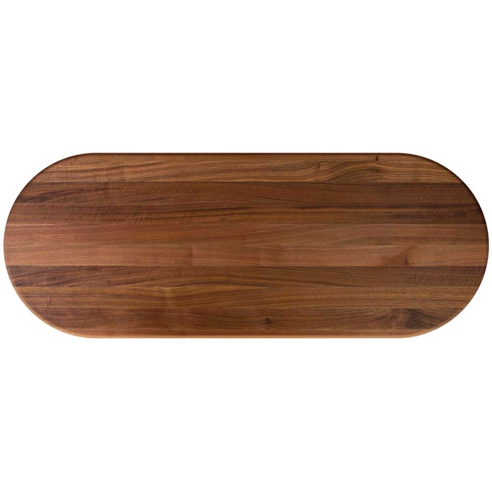 John Boos Tuff Var Finish Oval Walnut Butcher Block Top, 60 X 42 X 1 1/2 Inch