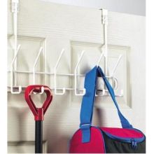 Spectrum White Over The Door Multi Hook Rack, 11.25 X 5.25 X 20 Inch