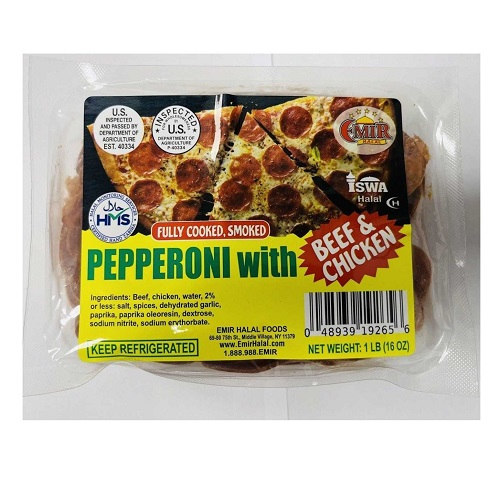 Emir Halal Pepperoni sliced, 16 oz -- 10 per Case