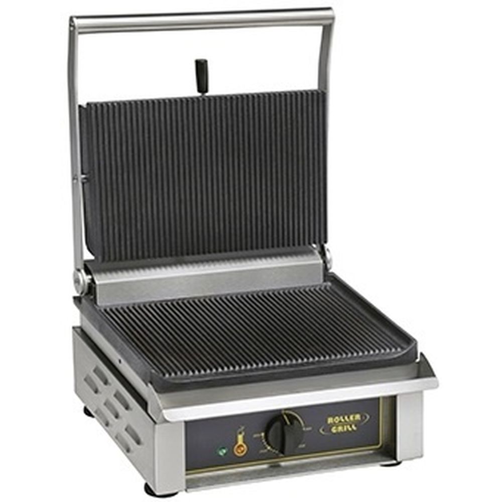 Equipex Roller Grill Cast Iron Panini Grill, 14 x 9 1/2 inch