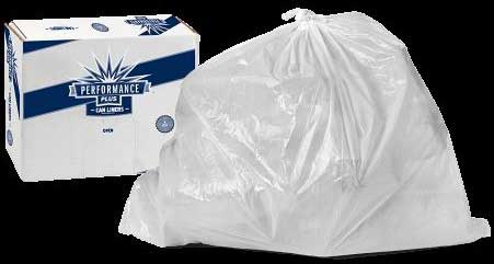 Performance Plus Clear 0.55 Mil High Density Interleaved Can Liner, 38 ...