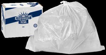 Performance Plus Clear 0.55 Mil High Density Interleaved Can Liner, 43 ...