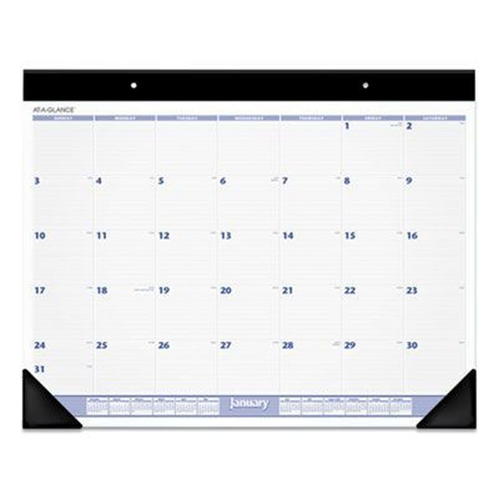 At-a-glance Black Binding And Corners 12-month Desk Pad Calendar, 24 X 19 Inch