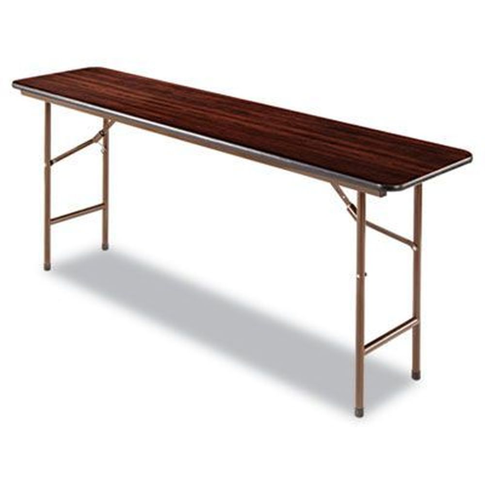 Alera Mahogany Rectangular Wood Folding Table, 71.88 X 17.75 X 29.13 Inch