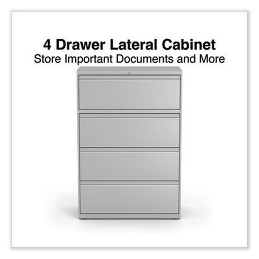 Lateral File, 4 Legal/Letter-Size File Drawers, Light Gray, 36