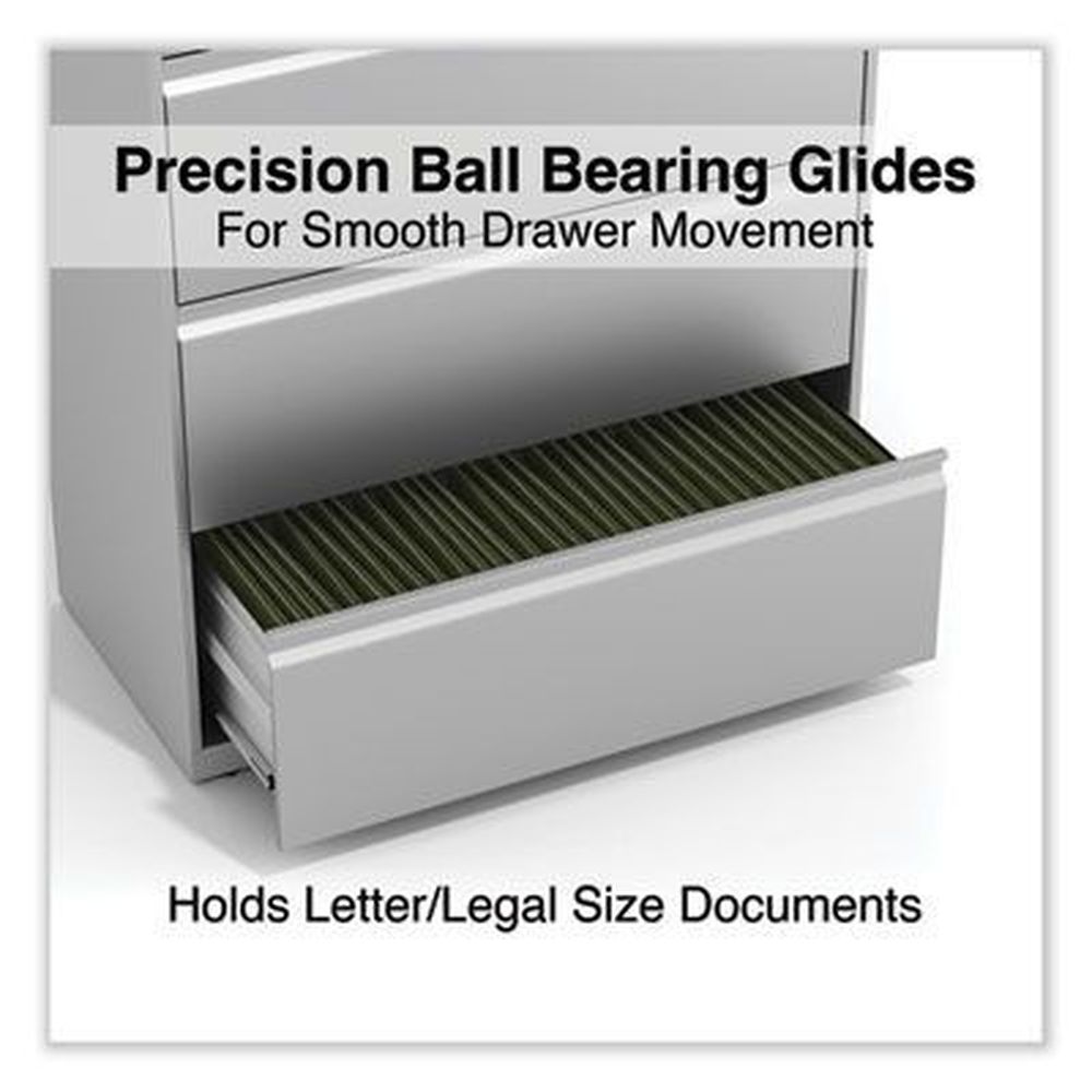 Lateral File, 4 Legal/Letter-Size File Drawers, Light Gray, 36