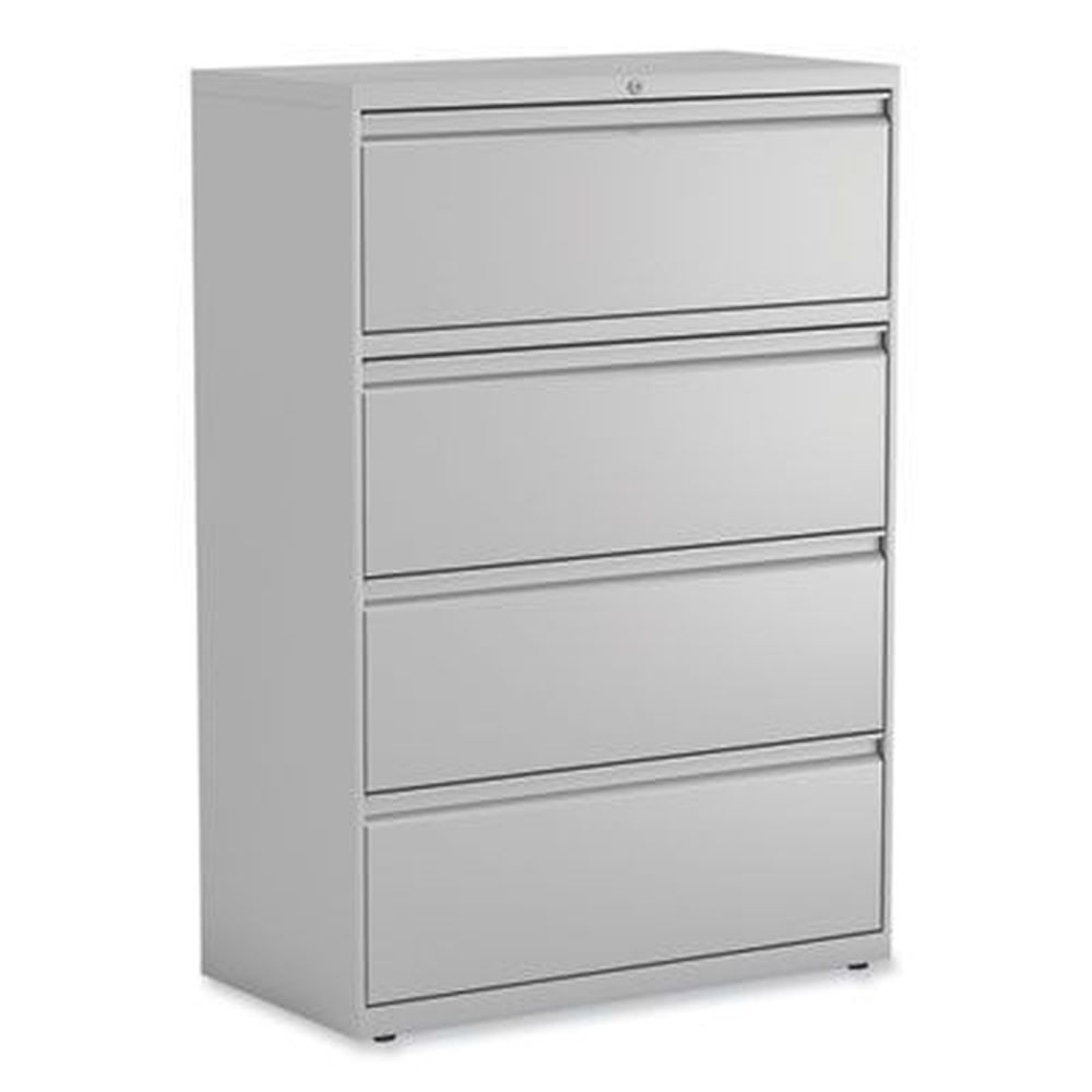 Lateral File, 4 Legal/Letter-Size File Drawers, Light Gray, 36