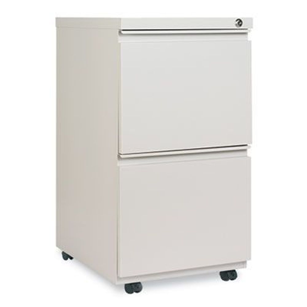 File Pedestal, Left or Right, 2 Legal/Letter-Size File Drawers, Light Gray, 14.96
