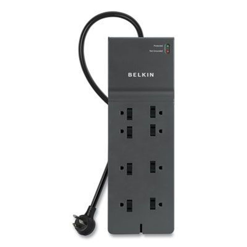 Belkin Black Home/office Surge Protector With 8 Outlets, 8 Feet Cord