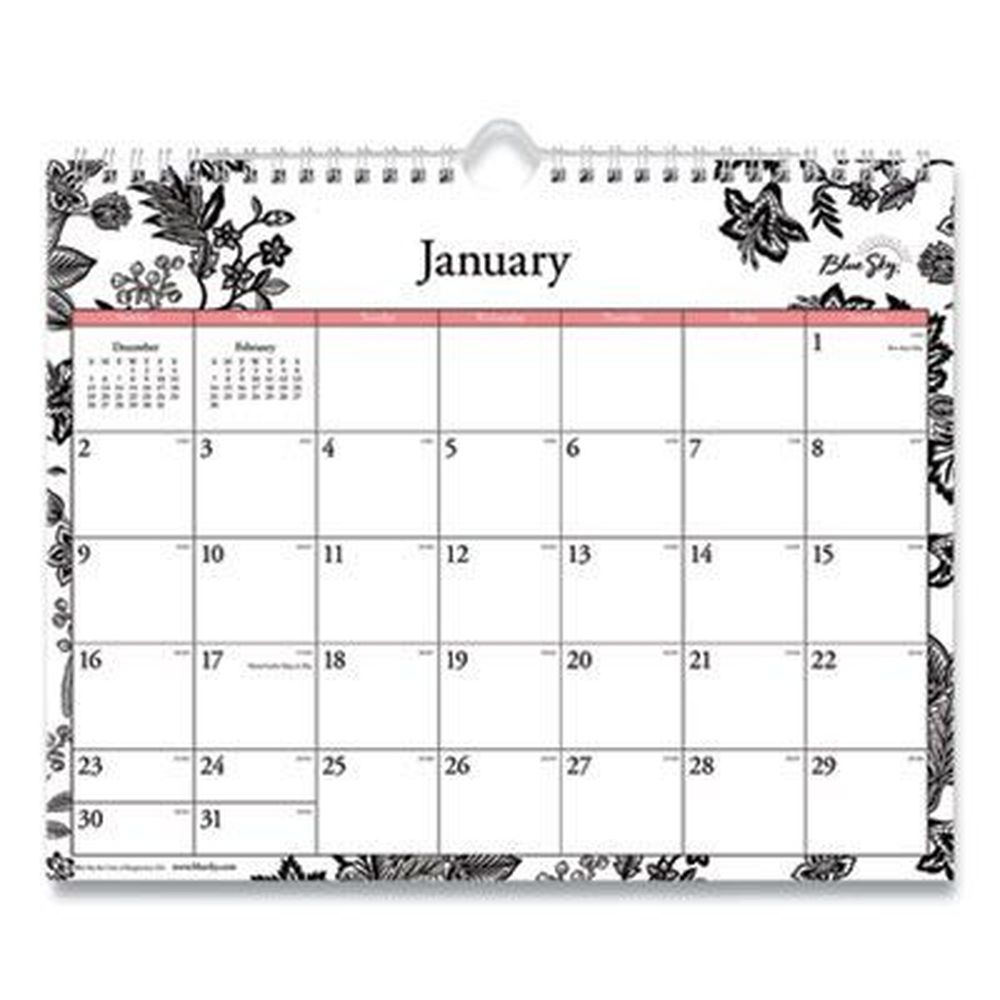 Blue Sky 12 Month Analeis Floral Artwork Wall Calendar, 11 X 8.75 Inch