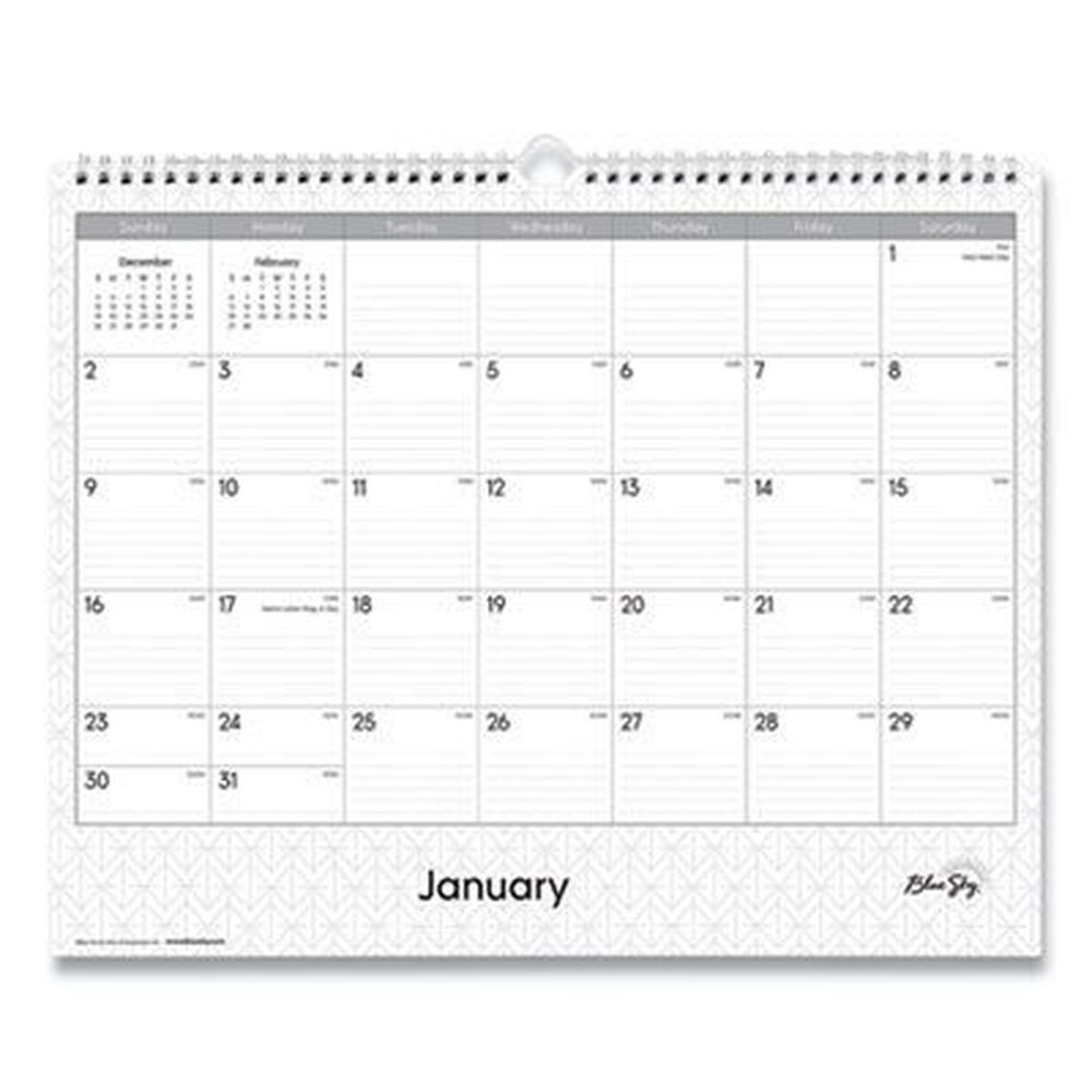 Blue Sky 12-month Enterprise Geometric Artwork Wall Calendar, 15 X 12 Inch