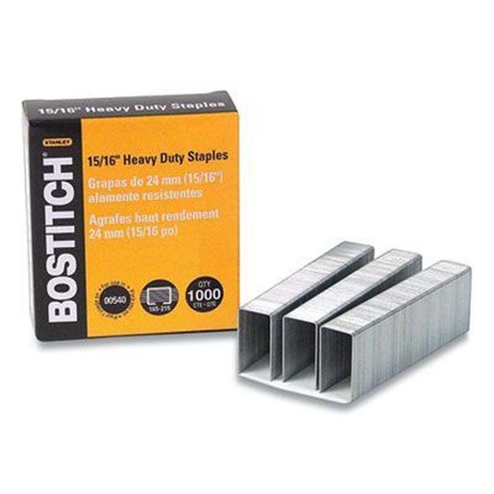 Bostitch Carbon Steel Heavy-duty Premium Staples With 0.94 Inch Leg And 0.5 Inch Crown -- 1000 Per Box