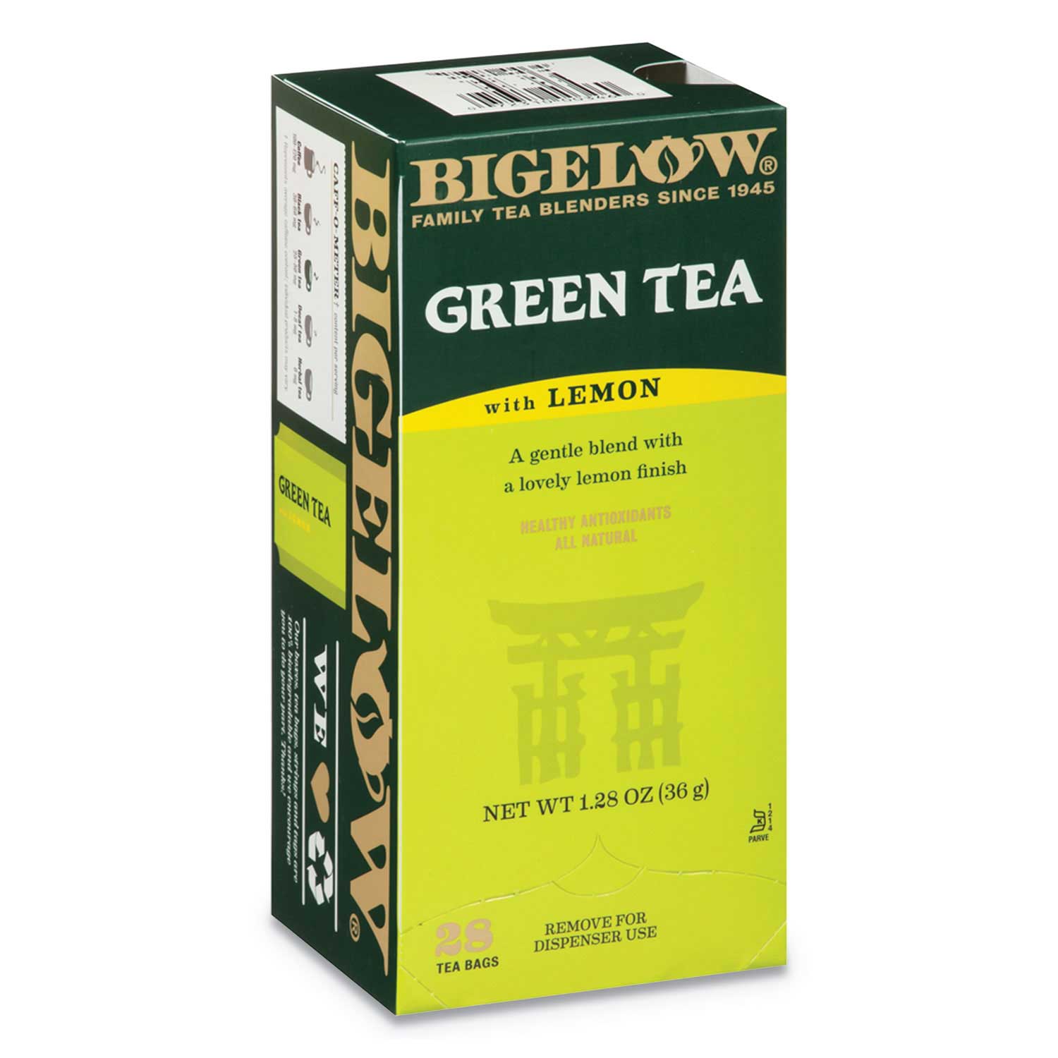 Green Tea with Lemon, Lemon, 0.34 lbs, 28/Box