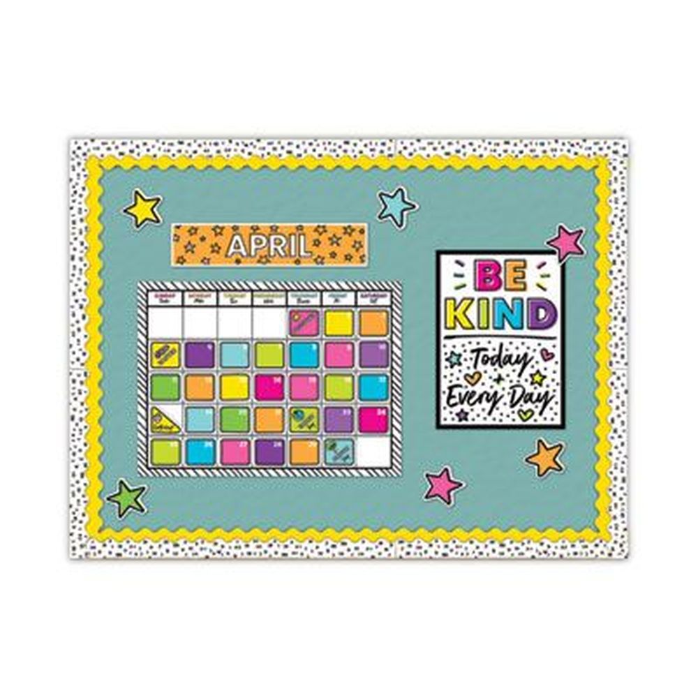 Calendar Bulletin Board Set, Kind Vibes, 129 Pieces