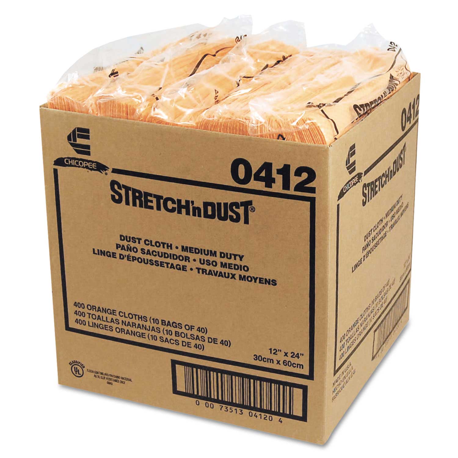 Stretch 'n Dust Cloths, 11 5/8 x 24, Yellow, 40 Cloths/Pack, 10 Packs/Carton Stretch 'n Dust Cloths, 11 5/8 x 24, Yellow, 40 Cloths/Pack, 10 Packs/Carton